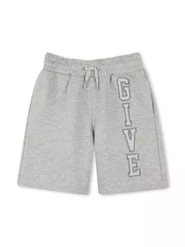 Шорты с вышитым логотипом Givenchy Kids, серый