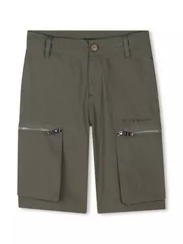 Шорты с вышитым логотипом Givenchy Kids, зеленый