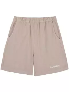 Шорты с вышитым логотипом Sporty & Rich, бежевый
