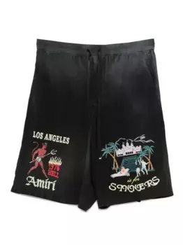 Шорты с вышивкой AMIRI, черный