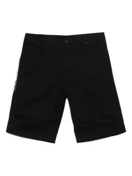 Шорты с вышивкой и запахом Maharishi, черный