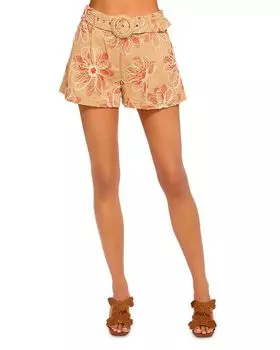 Шорты с вышивкой "Teddy" Ramy Brook, коричневый/бежевый