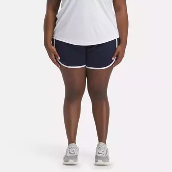 Шорты с высокой посадкой для тренировок (большие размеры) Reebok, цвет Vector Navy / White