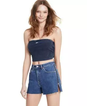 Шорты с высокой посадкой и логотипом на молнии Tommy Jeans, мульти