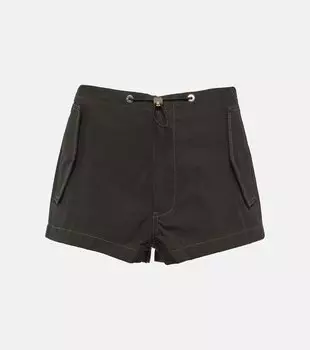 Шорты с высокой посадкой из смесового хлопка Dion Lee, черный