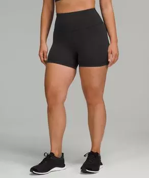 Шорты с высокой посадкой Wunder Train Contour Fit Lululemon, черный