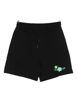 Шорты с завязками и логотипом FLNEUR, черный