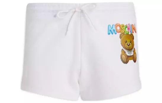 Шорты с завязками и принтом плюшевого мишки MOSCHINO, белый