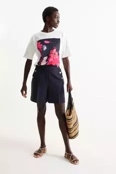 Шорты с завышенной талией C&A, синий