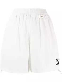 Шорты с завышенной талией и нашивкой-логотипом We11done, белый
