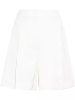Шорты с завышенной талией и складками Alexander McQueen, белый