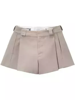 Шорты с завышенной талией и складками Alexander Wang, нейтральный