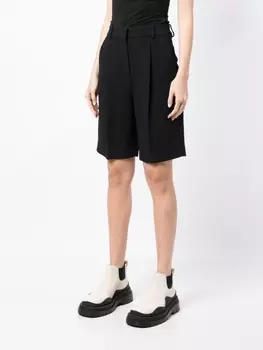 Шорты с завышенной талией и складками Ermanno Scervino, черный