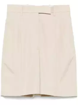 Шорты с завышенной талией и складками THOM BROWNE