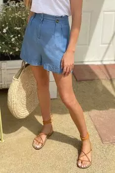 Шорты с завышенной талией из мягкой ткани Love & Roses