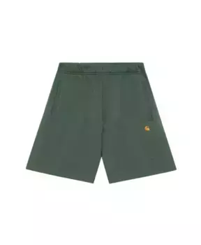 Шорты с завышенной талией на резинке из однотонной ткани Carhartt Wip, зеленый