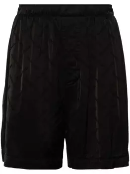 Шорты с жаккардовым логотипом Balenciaga, черный