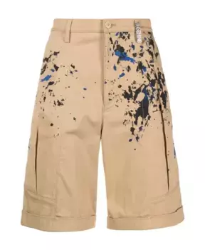 Шорты с живописным принтом Moschino, бежевый