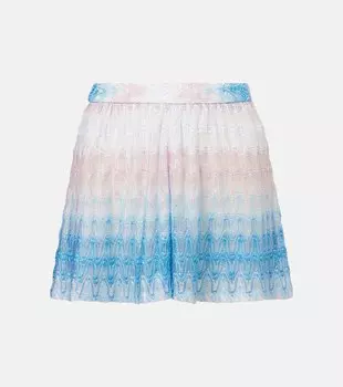 Шорты с зигзагообразным омбре из ламе Missoni, Blue And Pink Tones
