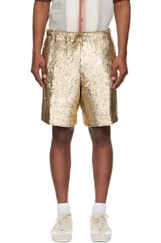 Шорты с золотыми пайетками Dries Van Noten