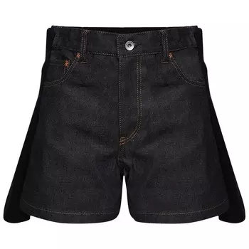 Шорты Sacai Denim x Wool Melton Shorts, темно-синий