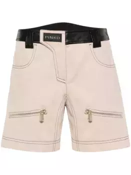 Шорты Scilla со вставками из кожи PINKO, нейтральный