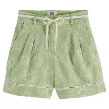 Шорты Scotch & Soda broderie high waist, зеленый