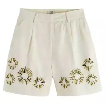 Шорты Scotch & Soda Embellished high waist, бежевый