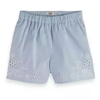 Шорты Scotch & Soda Placed broderie high waist, синий