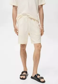 Шорты SEERSUCKER BERMUDA WITH DRAWSTRING Mango, кремовый