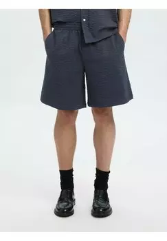 Шорты SEERSUCKER Selected Homme, темно-синий