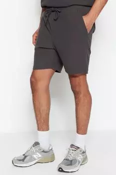 Шорты - Серый - Нормальная талия Trendyol, серый