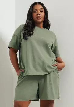 Шорты SET - Basic T-shirt Yours Clothing, хаки