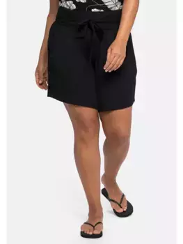Шорты Sheego "Большие размеры" с завязкой и присборенным поясом сзади, черный