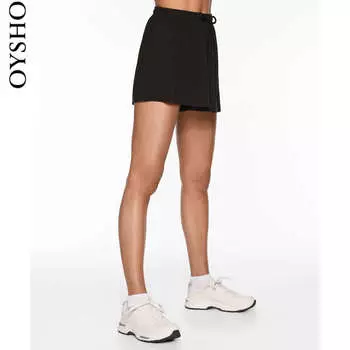 Шорты широкие кружевные Oysho, черный