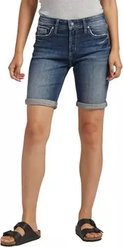 Шорты Silver Jeans Co. Elyse Mid-Rise Bermuda Shorts L53015EAE397, цвет Indigo