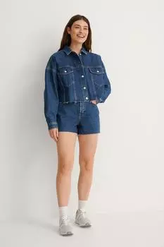 Шорты - Синие - Высокая талия NA-KD, синий