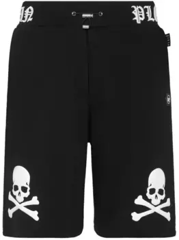 Шорты Skull&Bones с вышитым логотипом Philipp Plein, черный