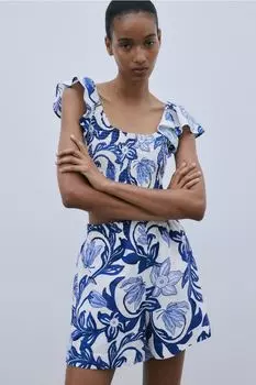 Шорты-Слипоны из смесового льна H&M, белый