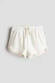 Шорты слипоны из велюра H&M, белый