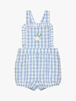 Шорты-слюнявчик baby duck в клетку Trotters, синий/разноцветный