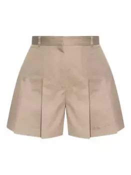 Шорты со складками Alexander McQueen, нейтральный