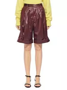 Шорты со складками liquid drape Tibi Burgundy