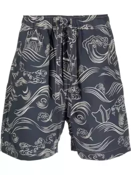 Шорты Songkran с графичным принтом Maharishi, синий