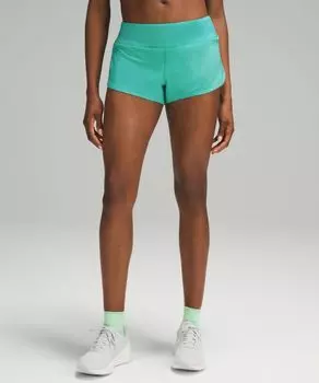 Шорты Speed Up с низкой посадкой на подкладке Lululemon, зеленый