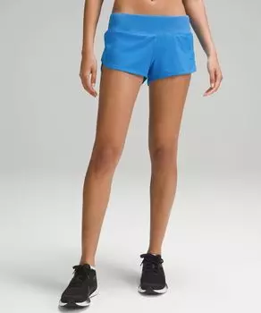 Шорты Speed Up с низкой посадкой на подкладке, размер Lululemon, синий