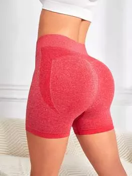 Шорты спортивные бесшовные для йоги, красный