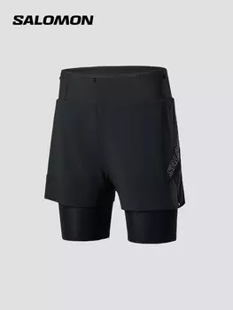 Шорты спортивные мужские Salomon Sense 2IN1 для бега, коричневый