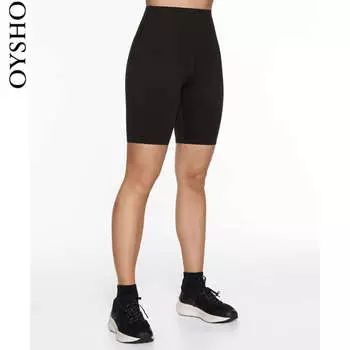 Шорты спортивные узкие Oysho с высокой талией, черный