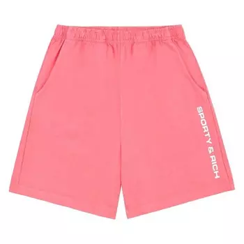 Шорты Sporty & Rich Bold Logo Gym Shorts, цвет Cotton Candy/White